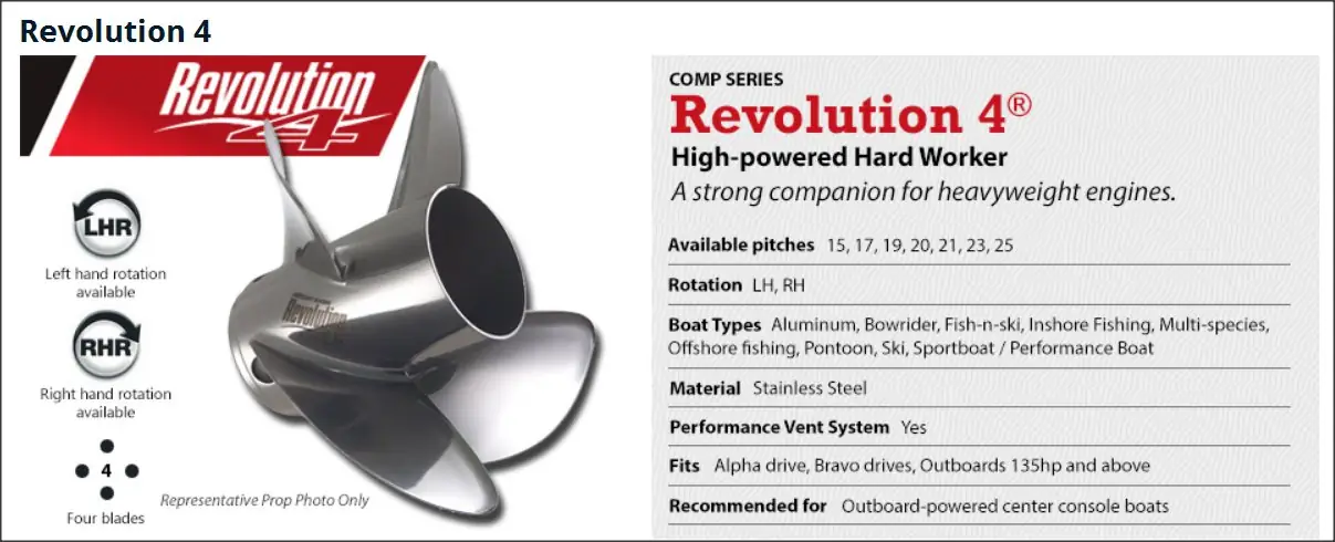 helice revolution inox 4pas